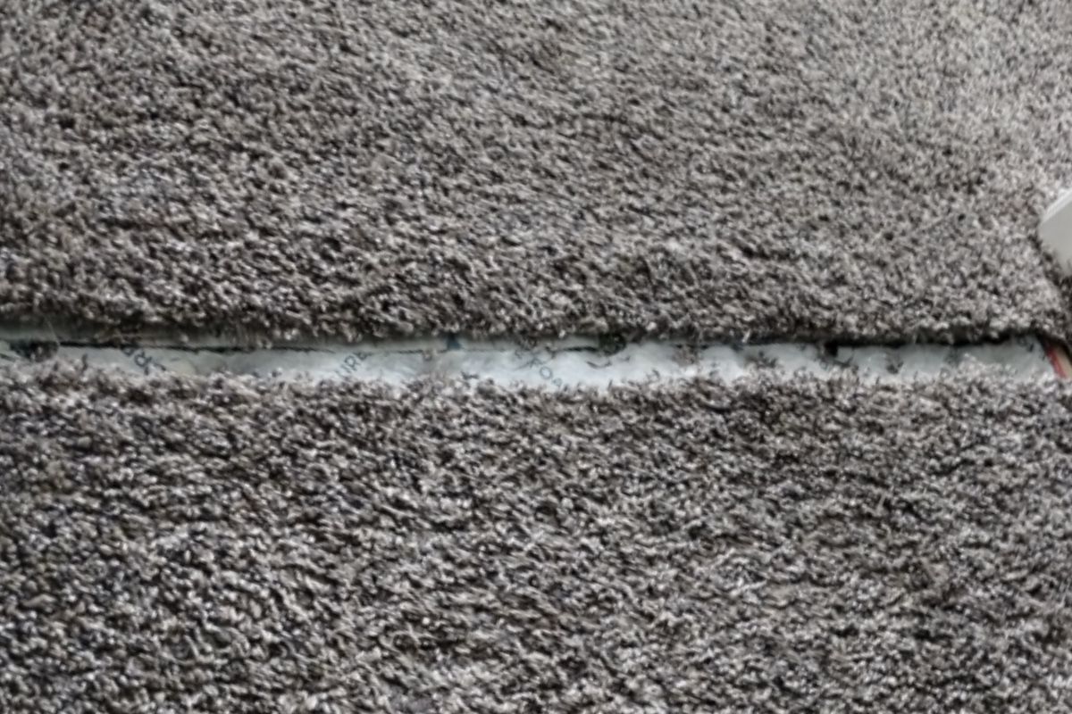 Carpet seam repair — before